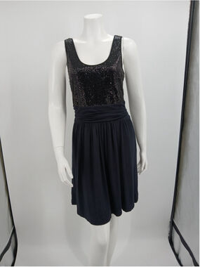 EXPRESS Sleeveless Black Sequin Cocktail Party Dress Size 8 Club Stretchy